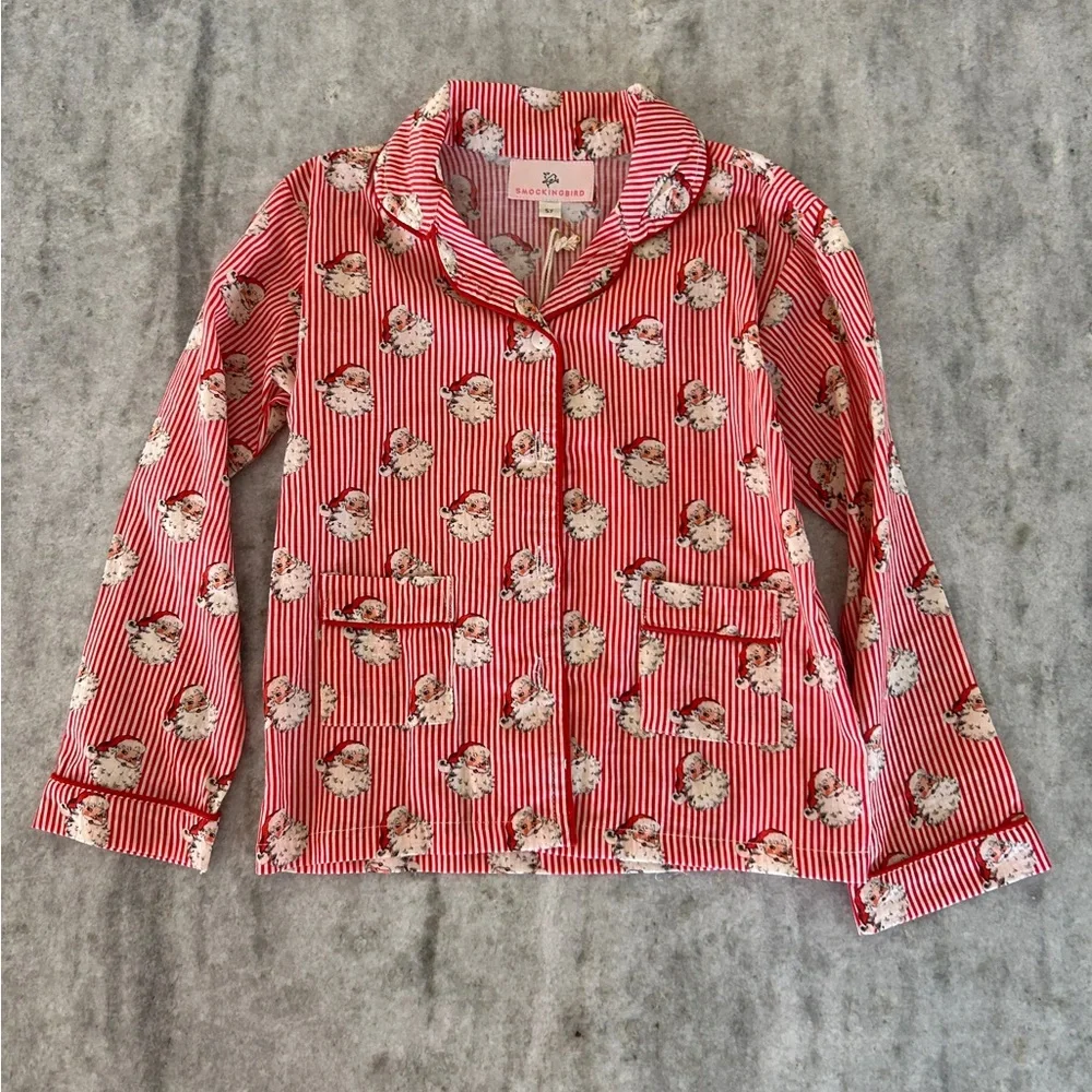 Smockingbird Vintage Red Striped Pajama Set - Classic Button-Up Size 5